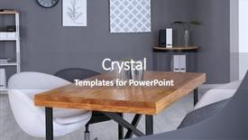  Presentation with interior - Colorful PPT layouts enhanced with minimalism picture - modern office interior with wooden backdrop and a gray colored foreground