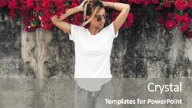  Presentation with wall street - Slide deck consisting of minimalist - hipster girl wearing blank white background and a gray colored foreground