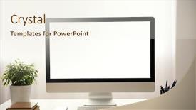  Presentation with workplace - Theme with minimalist - workplace with modern computer background and a cream colored foreground
