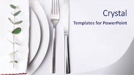  Presentation with minimalist - PPT layouts with minimalist dinner place setting green background and a sky blue colored foreground