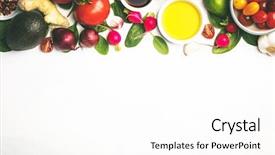  Presentation with fresh fruits and vegetables - Beautiful theme featuring minimalist green - fresh vegetables background backdrop and a white colored foreground