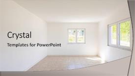  Presentation with white clay tiled roof - Colorful PPT theme enhanced with minimalist green - white empty room with tiles backdrop and a light gray colored foreground