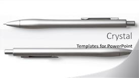  Presentation with minimalist - Presentation theme with minimalist-matte-silver-ballpoint-pen background and a light gray colored foreground