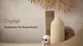  Presentation with minimalist - Presentation design enhanced with minimalist-monochrome-still-life-composition background and a mint green colored foreground