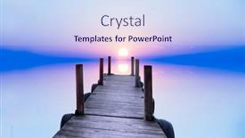  Presentation with minimalist - Presentation consisting of minimalist-seascape-and-a-pier background and a sky blue colored foreground