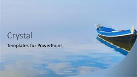  Presentation with minimalist - PPT theme consisting of minimalist-seascape-with-a-boat background and a light blue colored foreground
