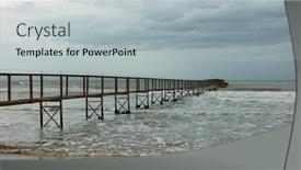  Presentation with minimalist - Amazing PPT theme having minimalist-seascape-with-the-sea backdrop and a light gray colored foreground