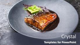  Presentation with minimalistic - PPT layouts enhanced with minimalistic-design-japanese-salmon-fish background and a ocean colored foreground