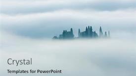  Presentation with mystical - Presentation design with minimalistic-foggy-mystical-landscape background and a lemonade colored foreground