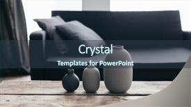  Presentation with dark grey - Beautiful PPT theme featuring minimalistic home decor on rustic backdrop and a tawny brown colored foreground