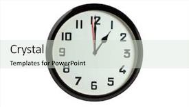  Presentation with minimalistic - Beautiful presentation theme featuring one minute - minimalistic wall clock isolated backdrop and a soft green colored foreground