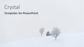  Presentation with minimalistic - Slide deck having minimalistic-winter-landscape background and a sky blue colored foreground