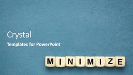  Presentation with lifestyle - PPT theme having minimize-word-in-wooden-cubes background and a teal colored foreground