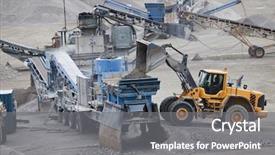  Presentation with activity - Cool new presentation theme with mining - activity in the construction site backdrop and a gray colored foreground