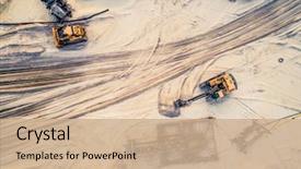  Presentation with aerial - Colorful slide deck enhanced with mining - aerial view of machinery backdrop and a coral colored foreground