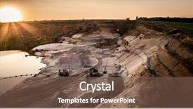  Presentation with aerial - Cool new presentation theme with mining - aerial view of sandy quarry backdrop and a tawny brown colored foreground