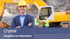  Presentation with cheerful - Slide deck having mining - cheerful manager with arms crossed background and a ocean colored foreground