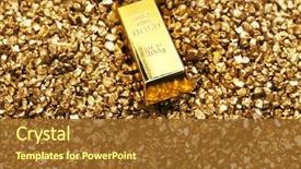  Presentation with gold mining - Amazing presentation having mining - gold bars on nugget grains backdrop and a tawny brown colored foreground