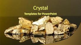  Presentation with golden yellow - Colorful slides enhanced with mining - golden nuggets on dark yellow backdrop and a tawny brown colored foreground