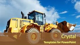  Presentation with bulldozer - Beautiful presentation featuring mining - heavy construction loader bulldozer backdrop and a tawny brown colored foreground