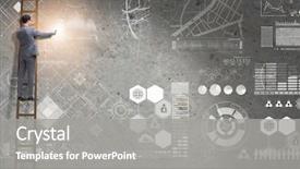  Presentation with data mining - Beautiful slides featuring mining - man on the ladder backdrop and a gray colored foreground