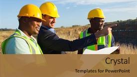  Presentation with future plan - Presentation theme enhanced with mining - mine manager and workers background and a coral colored foreground