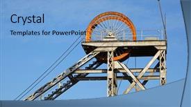  Presentation with shaft - Audience pleasing presentation theme consisting of mining - old disused mine shaft headgear backdrop and a light blue colored foreground