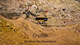  Presentation with diamond - Beautiful slides featuring mining - open pit diamond mine backdrop and a gold colored foreground