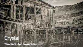  Presentation with mosquito - PPT theme consisting of mining - ruins of gold mine processing background and a gray colored foreground