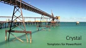  Presentation with ore - PPT layouts consisting of mining coal - iron ore pier - darwin background and a seafoam green colored foreground
