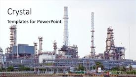  Presentation with oil refinery - Amazing theme having mining coal - landscape of oil refinery plant backdrop and a cool aqua colored foreground