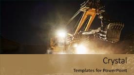  Presentation with quarry mining - Audience pleasing PPT theme consisting of mining construction industry excavator digging backdrop and a coral colored foreground