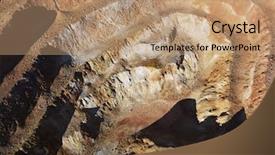  Presentation with quarry mining - Presentation theme with mining engineering - aerial view of open pit background and a coral colored foreground