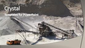  Presentation with sand mining - Slide deck having mining engineering - sand-pit background and a gray colored foreground