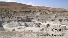 Presentation with sand mining - Presentation theme with mining engineering - sand-pit background and a light gray colored foreground