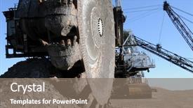  Presentation with mining equipment - PPT layouts with mining equipment closeup background and a gray colored foreground