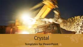  Presentation with ore - Beautiful theme featuring mining excavator loading granite backdrop and a gold colored foreground