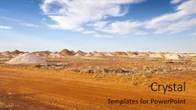  Presentation with mining - Audience pleasing presentation design consisting of mining in coober pedy australia backdrop and a gold colored foreground