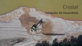  Presentation with environmental pollution - Presentation theme having mining-in-river-causing-pollution background and a coral colored foreground