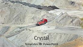  Presentation with coal mining - Beautiful slide deck featuring mining of coal wit waste backdrop and a light gray colored foreground