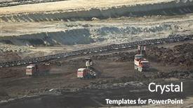  Presentation with coal mining - Audience pleasing theme consisting of mining of coal wit waste backdrop and a gray colored foreground
