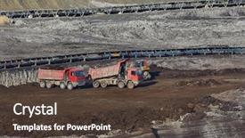  Presentation with coal mining - PPT theme with mining of coal with waste background and a tawny brown colored foreground