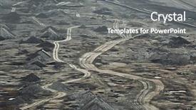  Presentation with mining coal - PPT theme featuring mining of coal with waste background and a  colored foreground