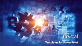  Presentation with mining - Cool new PPT theme with mining-of-crypto-currency-mixed backdrop and a ocean colored foreground