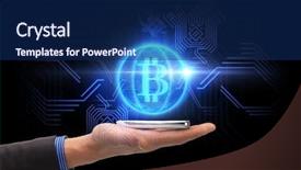  Presentation with black technology - Slide set enhanced with cell phone system technologies - business cryptocurrency and future technology background and a navy blue colored foreground