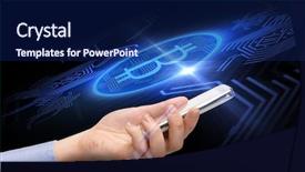  Presentation with black technology - Beautiful presentation theme featuring cell phone system technologies - business cryptocurrency and future technology backdrop and a navy blue colored foreground