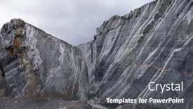  Presentation with mining - Amazing slide set having mining-remains-in-the-ruskeala backdrop and a dark gray colored foreground