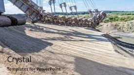  Presentation with excavator - Beautiful slide deck featuring multibucket excavator elements giant stacker backdrop and a coral colored foreground