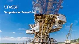  Presentation with excavator - Cool new slide deck with multibucket excavator elements giant stacker backdrop and a teal colored foreground