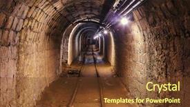  Presentation with mining - Presentation design consisting of mining tunnel with lights background and a tawny brown colored foreground